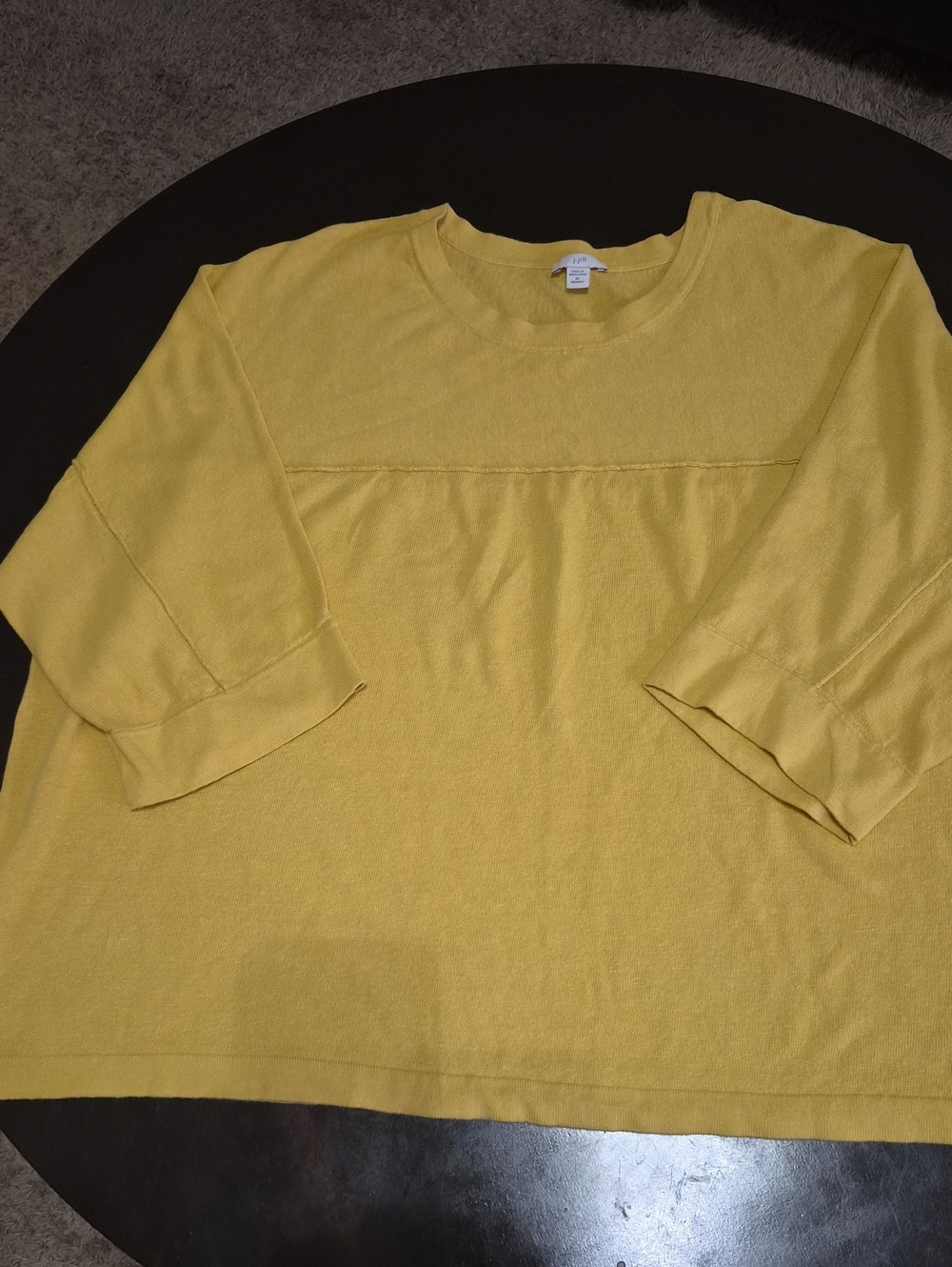 J. Jill Marigold Yellow Relaxed Drop Shoulder 3/4 Kimono Sleeve Top Size 2x